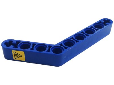 LEGO part Technic, Liftarm, Modified Bent Thick 1 x 9 (6 - 4) with Yellow Danger Warning Triangle Pattern (Sticker) - Set 42128 (6629pb030)