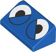LEGO part Slope 30 1 x 2 x 2/3 with White Eyes Partially Closed with Black Pupils and Outlined Eyelids Pattern (Sonic the Hedgehog Buzz Bomber / Moto Bug) 85984pb405