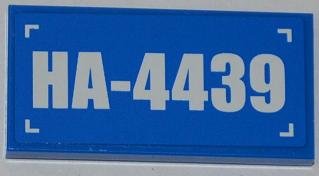 LEGO part Tile 2 x 4 with 'HA-4439' Pattern (Sticker) - Set 4439 (87079pb0086)