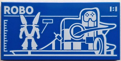 LEGO part Tile 2 x 4 with Robot World (Set 60421) Blueprint with White 'ROBO' and '1:1' Pattern (87079pb1454)
