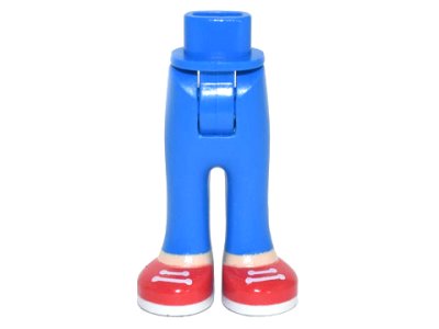 LEGO part Mini Doll Hips and Trousers with Back Pockets with Light Nougat Ankles and Red Shoes with White Laces and Soles Pattern - Thick Hinge (92253c00pb53)