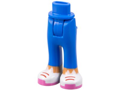 LEGO part Mini Doll Hips and Trousers with Back Pockets with Nougat Ankles and White Shoes with Cat Ears, Red Laces, and Dark Pink Soles Pattern - Thick Hinge (92253c00pb65)