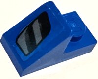 LEGO part Slope 45 2 x 1 with 2/3 Cutout with Black and Silver Air Intake Vent Pattern Model Left Side (Sticker) - Set 75891 92946pb11L