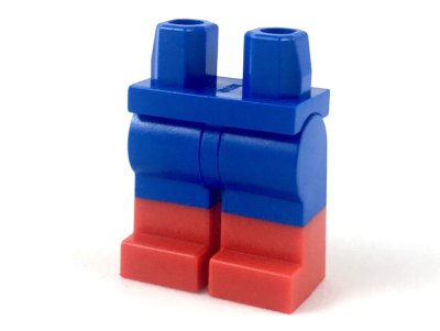 LEGO part Hips and Legs with Molded Red Lower Legs / Boots  Pattern (970c00pb0420)