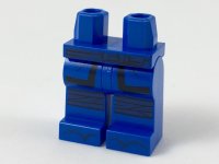 LEGO part Hips and Legs with Dark Blue Sash and Knee Wrappings, Black Coattails and Zori Sandals Pattern 970c00pb0907