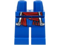 LEGO part Hips and Legs with Coattails with Silver Trim and Red Sash with 3 Tassels Pattern (BAM) 970c00pb1574