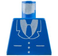 LEGO part Torso Suit Jacket with Buttons and Pockets over White Shirt, Tie Pattern 973p18
