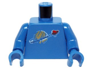 LEGO part Torso Space Classic Moon with Simulated Wear Pattern / Blue Arms / Blue Hands (973pb1652c01)