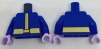 LEGO part Torso Coat with Gold Center Seam and Wide Gold Belt Pattern / Blue Arms / Lavender Hands 973pb2753c01