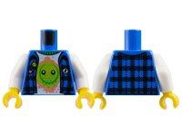LEGO part Torso Flannel Vest over White Shirt with Lime Z-Blob on Coral Splotch, Bright Green Collar Pattern / White Arms / Yellow Hands 973pb5812c01