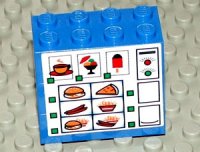 LEGO onderdeel Stickered Assembly 4 x 2 x 3 with Food Vending Machine Pattern (Sticker) - Sets 4560 / 4561 - 3 Brick 2 x 4 BA020pb02