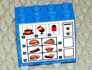 LEGO onderdeel Stickered Assembly 4 x 2 x 3 with Food Vending Machine Pattern (Sticker) - Sets 4560 / 4561 - 3 Brick 2 x 4 (BA020pb02)