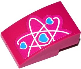 LEGO part Schräge, Curved 3 x 2 with Half Heart Electron Orbitals Pattern (Sticker) - Set 41116 (24309pb002)