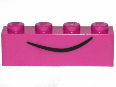 LEGO part Steen 1 x 4 with Black Curved Line Pattern (Queen Watevra Wa'Nabi Mouth) (3010pb261)