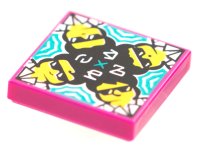 LEGO part Tile 2 x 2 with BeatBit Album Cover - Kaleidoscope Guys Pattern 3068pb1765
