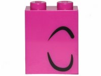 LEGO part Mattone 1 x 2 x 2 con Supporto Perno Interno con Motivo 2 Linee Curve Nere Destra (Sopracciglio e Occhio Chiuso Regina Watevra Wa'Nabi) 3245cpb092