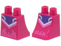LEGO part Lower Body, Skirt with Dark Purple Center Panel and White and Dark Pink Trim Pattern on Both Sides (BAM) 36036pb051