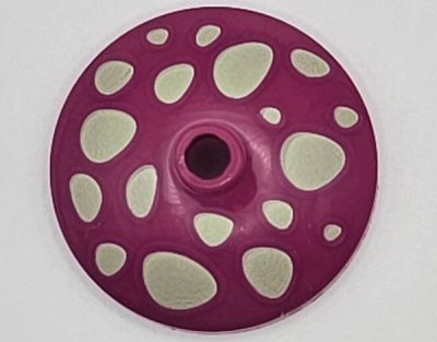 LEGO part Dish 3 x 3 Inverted (Radar) with Yellowish Green Mushroom Spots Pattern (43898pb012)