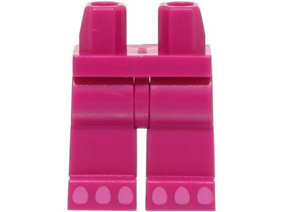 LEGO part Hips and Legs with 6 Dark Pink Toes Pattern (BAM) (970c00pb1329)