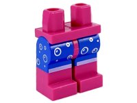 LEGO part Hips and Blue Legs with Magenta Boots, Silver Bubbles Pattern 970c07pb12