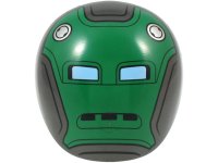 LEGO onderdeel Large Figure Armor, Round, Smooth with Green Robot Face with Bright Light Blue Eyes (Hydra Stomper) Pattern 21560pb13