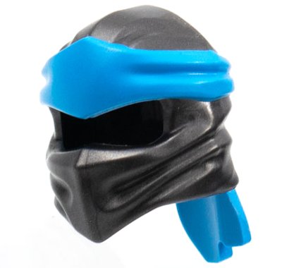 LEGO part Minifigure, Headgear Ninjago Wrap Type 4 with Molded Dark Azure Headband  Pattern (40925pb04)