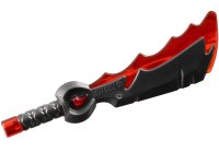 LEGO part Minifigure, Weapon Sword with Molded Trans-Red Pommel, Jewel in Hilt, and Trailing Edge Pattern 4924pb01