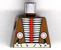 LEGO part Torso Western Indians Red and White Armor and White Belt Pattern (973px107)