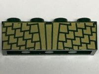 LEGO part Brick 1 x 4 with Gold Scales Pattern 3010pb221