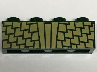 LEGO part Brick 1 x 4 with Gold Scales Pattern (3010pb221)