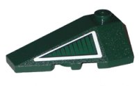 LEGO part Wedge 4 x 2 Triple Left with Dark Green Triangle with White Border Pattern (Sticker) - Set 8100 43710pb04