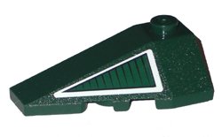 LEGO part Wedge 4 x 2 Triple Left with Dark Green Triangle with White Border Pattern (Sticker) - Set 8100 (43710pb04)
