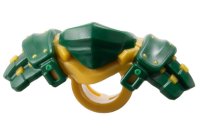 LEGO part Minifigure Armor Shoulder Pads and Wrap with Molded Pearl Gold Rivets and Scabbard for 2 Katanas Pattern 4923pb01