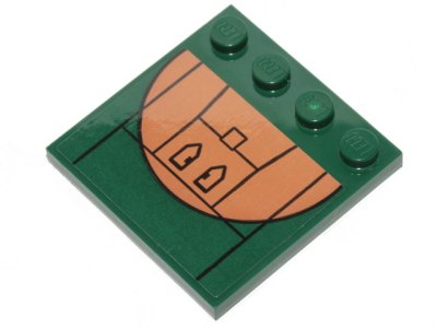 LEGO part Tile, Modified 4 x 4 with Studs on Edge with Black Lines and Medium Nougat Half Circle Pattern (Sticker) - Set 75248 (6179pb165)