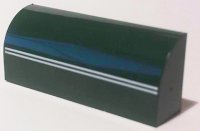 LEGO part Slope, Curved 1 x 4 x 1 1/3 with 2 Thin White Stripes Pattern 6191pb007
