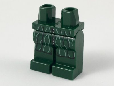 LEGO part Hips and Legs with Long Robe with Black Gathers and White Curvy Lines Pattern (970c00pb0869)
