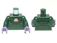 LEGO part Torso Armor with Lex Luthor Warsuit with Yellow and Dark Purple Hexagon Logo Pattern / Dark Green Arms / Dark Purple Hands 973pb1154c01