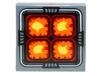 LEGO part Carreau, Modifié 2 x 2 Inversé avec Motif 4 Carrés Arrondis Orange, Rouge et Jaune 11203pb007