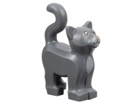 LEGO part Chat, Debout avec Poitrine Gris Bleuâtre Clair et Museau et Motif Nez Nougat 13786pb09