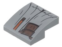 LEGO part Slope, Curved 2 x 2 x 2/3 with Robe, Dark Brown Pouch, and Reddish Brown Belt Pattern (Gandalf Robe) 15068pb470