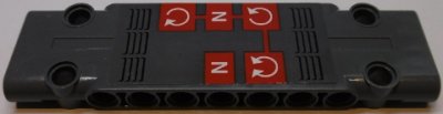 LEGO part Technic, Panelplatte 3 x 11 x 1 mit Buchstabe 'N', runden Pfeilen und Luftauslassöffnungen-Muster (Aufkleber) - Set 42055 (15458pb010)