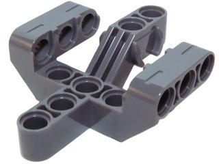LEGO onderdeel Technic, Liftarm, Modified Fork 5 x 6 x 2 Perpendicular with 3 Fingers (19086)