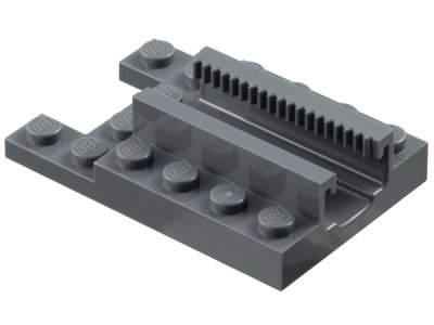 LEGO part Plate, Modified 4 x 6 with 1 x 2 Cutout and Gear Track (Ninjago Dragon Spinjitzu Spinner Launcher) (1979)