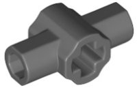 LEGO part Technic, Axle Connector Hub with Two Bar Holders Perpendicular (Lightsaber Hilt) 24122
