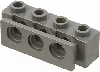 LEGO onderdeel Technic, Steen 1 x 4 met Bumper Houder (2989)