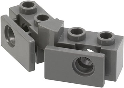 LEGO part Technic, Brick 1 x 2 - 1 x 2 Angled with Bumper Holder, Open Front (2991b)