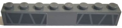 LEGO part Mattone 1 x 8 con Motivo Trapezi e Triangoli Neri (Adesivi) - Set 75315 (3008pb195)