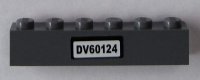 LEGO part Brick 1 x 6 with 'DV60124' Pattern (Sticker) - Set 60124 3009pb229
