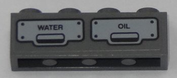 LEGO onderdeel Steen 1 x 4 met 'WATER' en 'OIL' Patroon (Sticker) - Set 60197 (3010pb242)