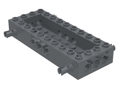 LEGO part Vehicle, Base 4 x 10 x 1 1/3 with 8 x 2 Recessed Center, 4 Pins, Technic Holes (30643)